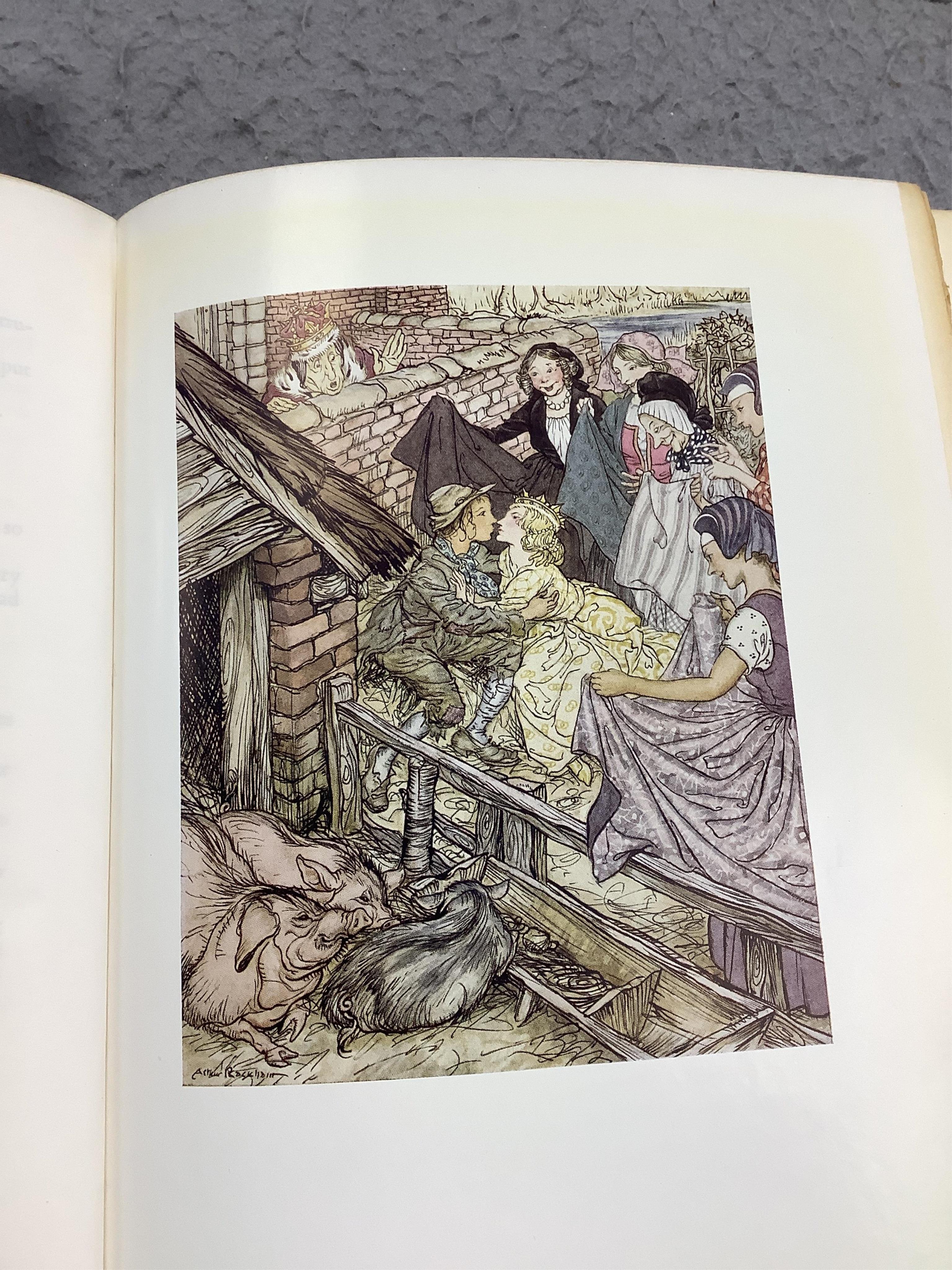 Rackham, Arthur - The Fairy Tales of the Brothers Grimm, one of 525, with 12 tipped-in colour plates, signed, George G. Harrup, London, 1932